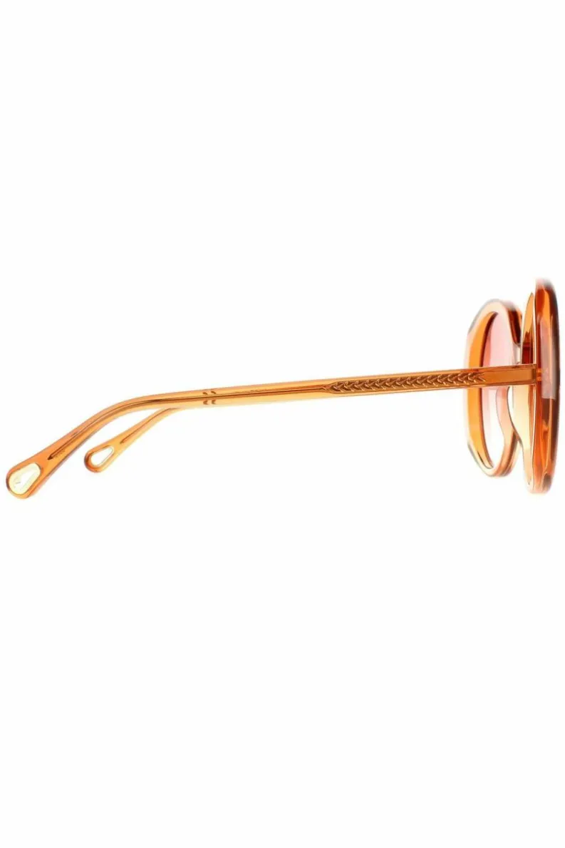 Sunglasses*Chloe Oval Transparent Dark Gradient CH0007S Orange
