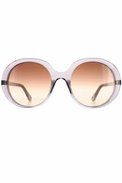 Sunglasses*Chloe Oval Transparent Brown Gradient CH0007S Grey
