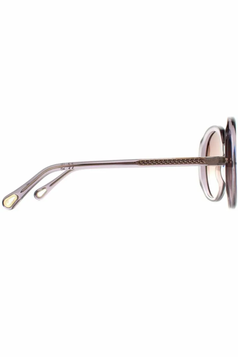 Sunglasses*Chloe Oval Transparent Brown Gradient CH0007S Grey