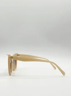 Sunglasses*SVNX Oversized angular cateye sunglasses in Mocha Light Brown