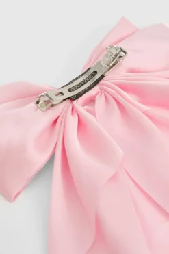 Hair Accessories*boohoo Oversized Satin Bow Hair Clip baby pink
