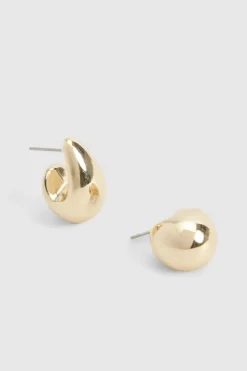 Statement Earrings|Earrings*boohoo Oversized Chunky Hoop Earrings gold