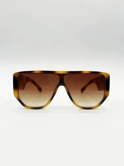 Sunglasses*SVNX Oversized Flat Top Spotty sunglasses in Brown