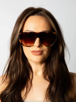 Sunglasses*SVNX Oversized Flat Top Spotty sunglasses in Brown