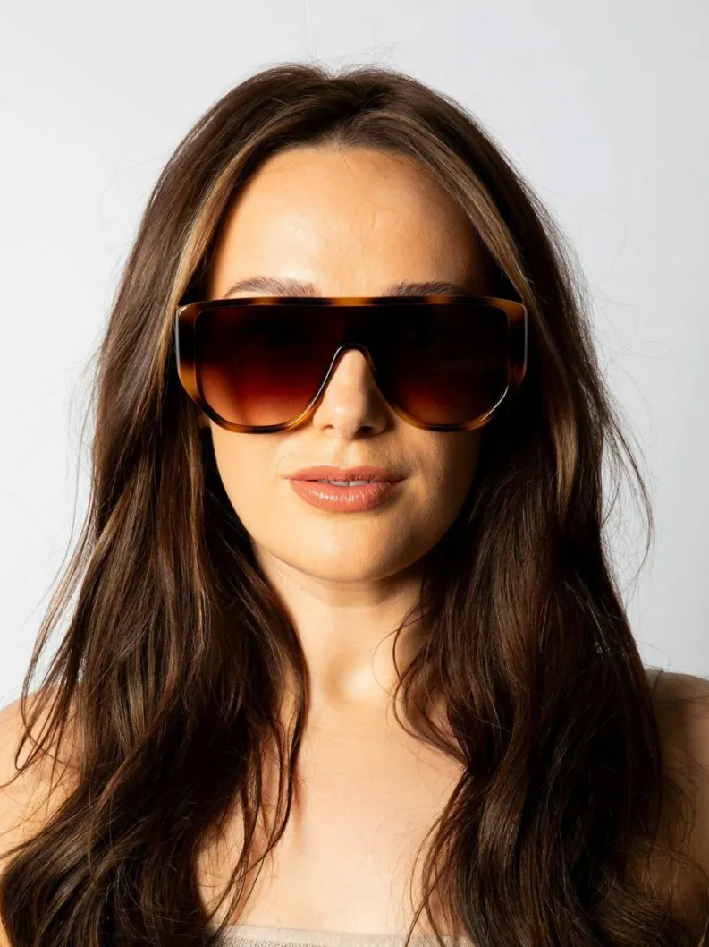 Sunglasses*SVNX Oversized Flat Top Spotty sunglasses in Brown