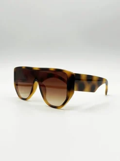 Sunglasses*SVNX Oversized Flat Top Spotty sunglasses in Brown