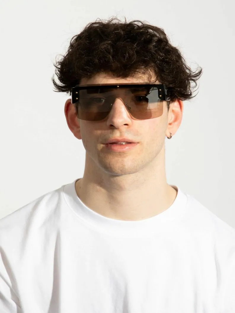 Sunglasses*SVNX Oversized Flat Top Sunglasses with Mirrored Lens in Black