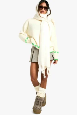 Oversized Jumpers|Jumpers*boohoo Oversized Heart & Bow Jumper green
