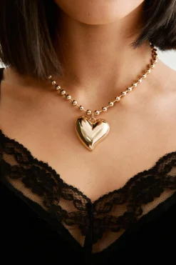 Necklaces*NastyGal Oversized Heart Necklace gold
