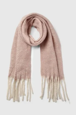 Hats & Gloves|Hats & Gloves*boohoo Oversized Herringbone Fringe Scarf pink