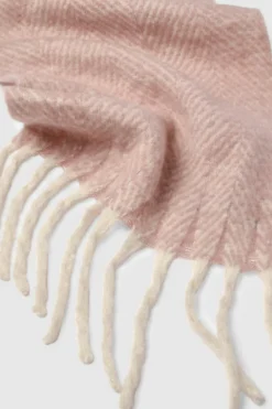 Hats & Gloves|Hats & Gloves*boohoo Oversized Herringbone Fringe Scarf pink
