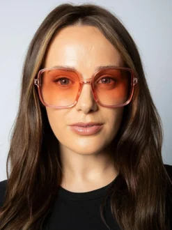 Sunglasses*SVNX Oversized Lightweight Square Frame Sunglasses in Pale Pink Light Pink