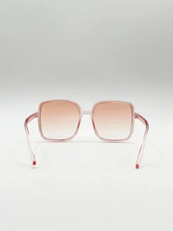 Sunglasses*SVNX Oversized Lightweight Square Frame Sunglasses in Pale Pink Light Pink