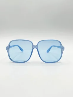 Sunglasses*SVNX Oversized Lightweight Square Frame Sunglasses in Blue