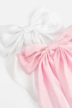Hair Accessories*boohoo Oversized Satin Bow Hair Clip 2 Pack multi