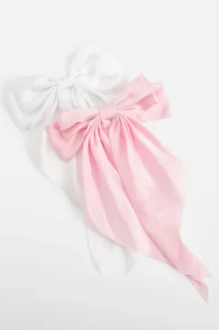 Hair Accessories*boohoo Oversized Satin Bow Hair Clip 2 Pack multi