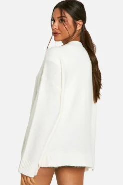 Cardigans|Knitwear*boohoo Oversized Soft Knit Boyfriend Cardigan cream