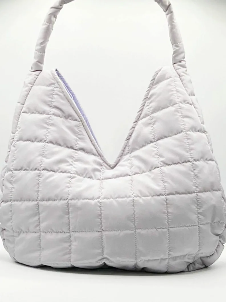 Shoulder Bags*SVNX Oversized soft quilted shoulder bag Lilac