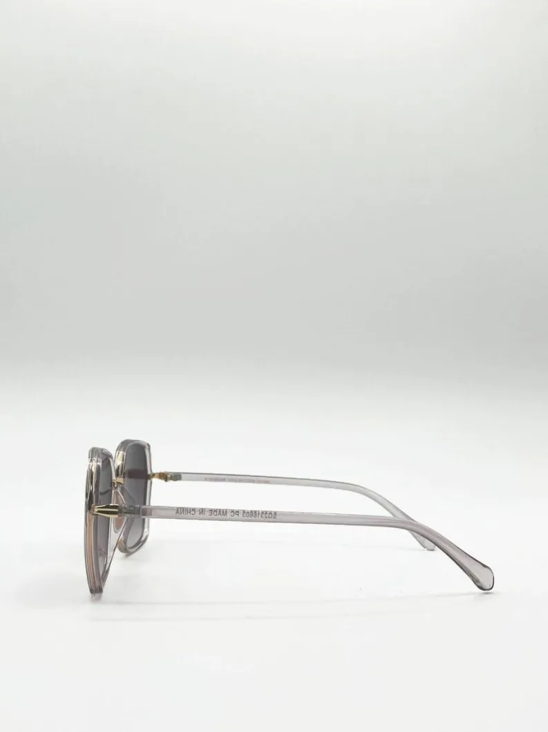 Sunglasses*SVNX Oversized Square Frame Sunglasses Pale Lilac