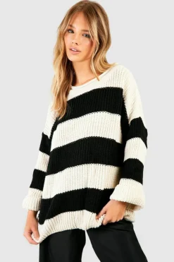 Oversized Jumpers*boohoo Oversized Stripe Jumper black