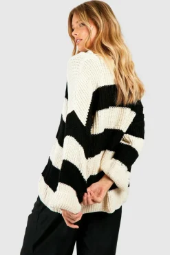 Oversized Jumpers*boohoo Oversized Stripe Jumper black