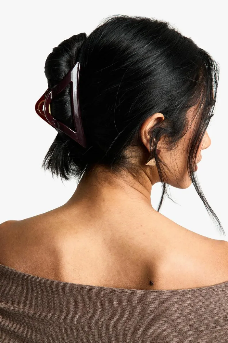 Hair Accessories*boohoo Oversized Triangle Hair Claw Clip burgundy