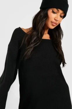 Jumper Dresses|Jumper Dresses*boohoo Oversized Wide Sleeve Jumper Dress black