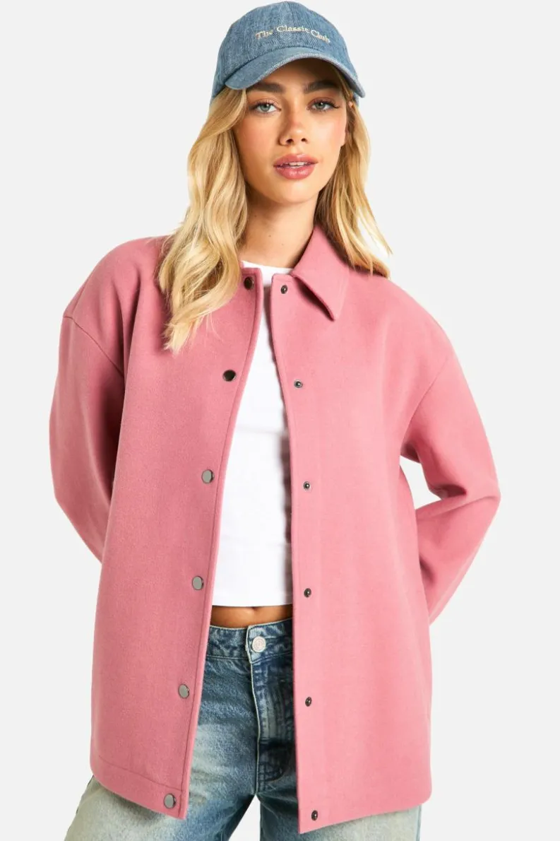Up To 80% Off Winter Warmers|Coats & Jackets*boohoo Oversized Wool Look Shacket pink