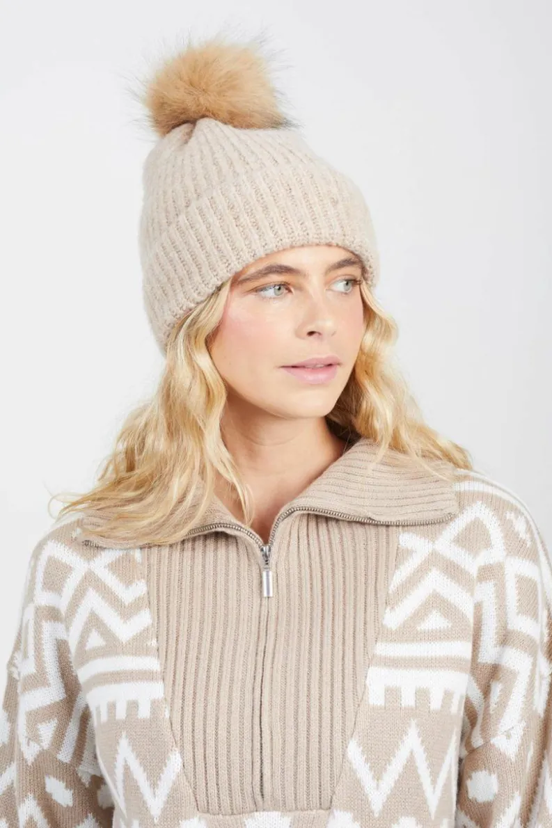 Oversized Jumpers*Brave Soul Oversized Zip Neck Knitted Pattern Jumper Stone