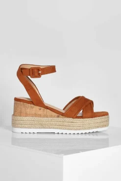 Wedges|Sandals*boohoo Padded Crossover Wedge tan