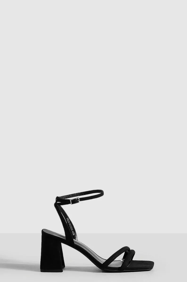Heels*boohoo Padded Strap 2 Part Mid Block Heels black