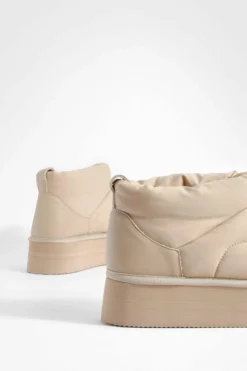 Cosy Boots|Up To 80% Off Winter Warmers*boohoo Padded Ultra Mini Platform Cosy Boots beige
