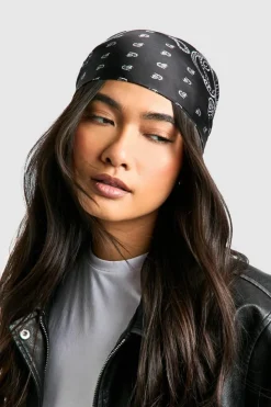 Hair Accessories*boohoo Paisley Print Head Scarf black