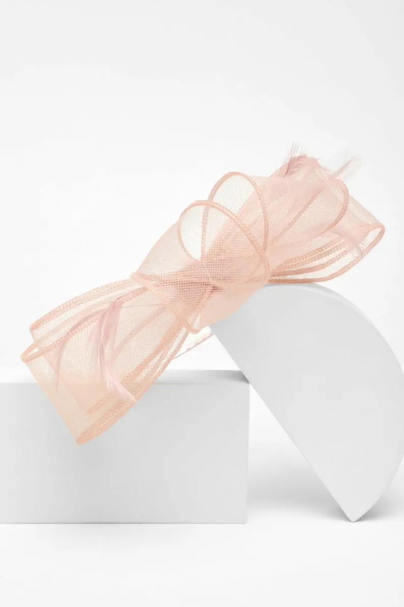 Hair Accessories*Quiz Feather Loop Headband Fascinator Pale Pink