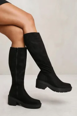 Chunky Boots|All Boots*Where's That From Paloma' Below Knee Boot With Chunky Sole Black