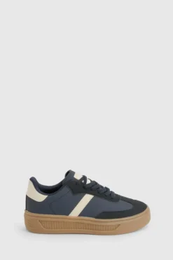 Trainers*boohoo Panel Detail Gum Sole Trainers navy