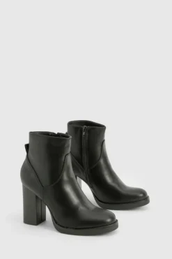 Heeled Boots|All Boots*boohoo Panel Detail Heeled Boot black