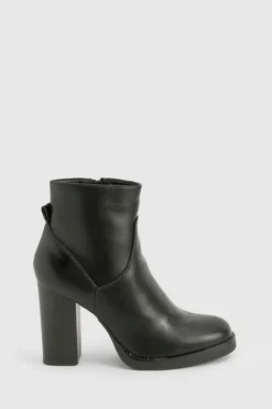 Heeled Boots|All Boots*boohoo Panel Detail Heeled Boot black