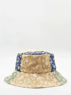 Hats & Gloves|Hats & Gloves*SVNX Patchwork Paisley Print Bucket Hat Olive