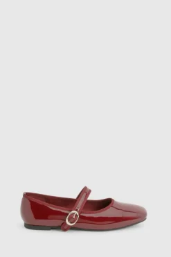 Ballet Flats|Flats*boohoo Patent Mary Jane Ballet Flats plum