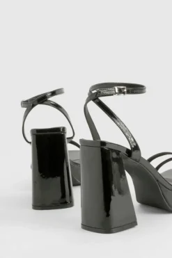Heels*boohoo Patent Platform Strappy Heels black