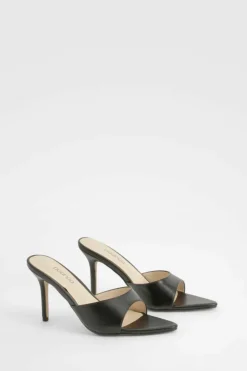 Sandals|Heels*boohoo Patent Pointed Toe Heeled Mules black