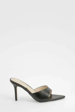 Sandals|Heels*boohoo Patent Pointed Toe Heeled Mules black