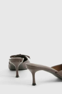 Heels*boohoo Patterned Bow Detail Court Mule brown