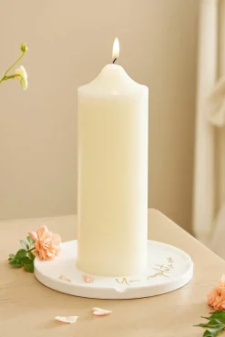 Candles & Diffusers|Candles*Living and Home 2Pcs Unscented Cylindrical Candles with Conical Heads White