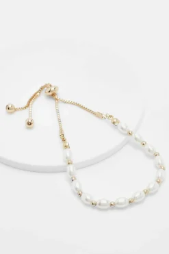 Bracelets*boohoo Pearl And Toggle Bracelet gold