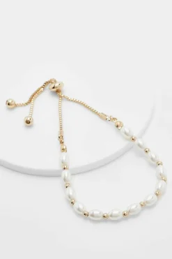 Bracelets*boohoo Pearl And Toggle Bracelet gold