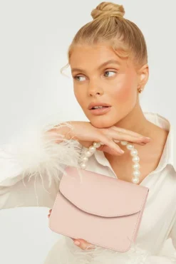 Cross-Body Bags|Handbags*boohoo Pearl Handle Grab Bag blush
