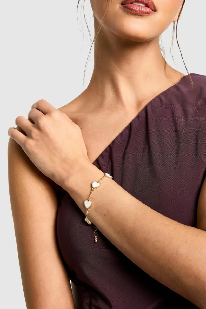 Bracelets*boohoo Scattered Heart Bracelet pearl