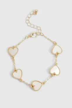 Bracelets*boohoo Scattered Heart Bracelet pearl